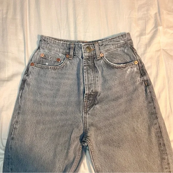 ZARA GREY JEANS HIGH WAISTED - Picture 2 of 5